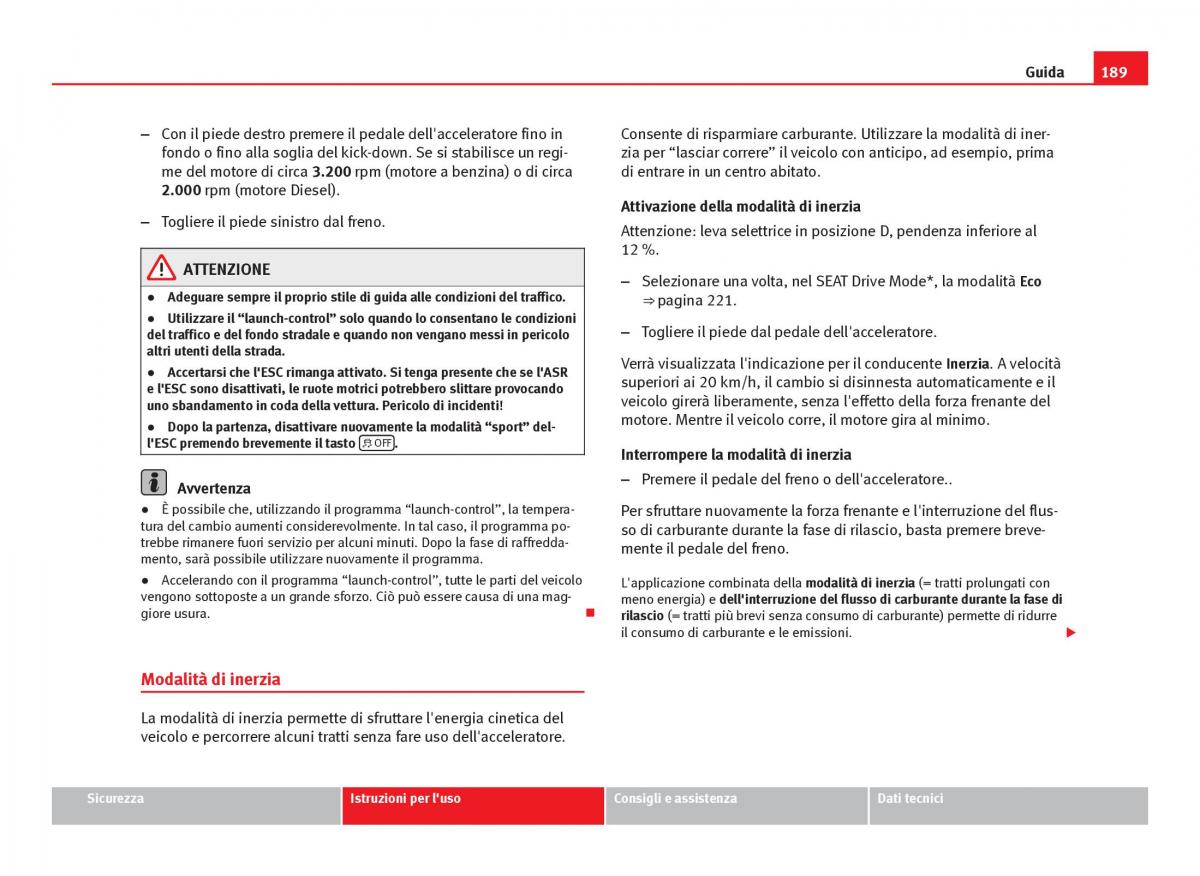 Seat Leon III 3 manuale del proprietario / page 191