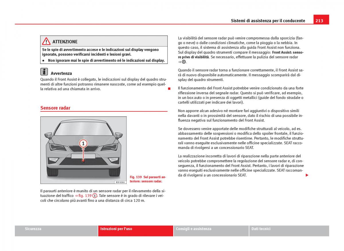 Seat Leon III 3 manuale del proprietario / page 215