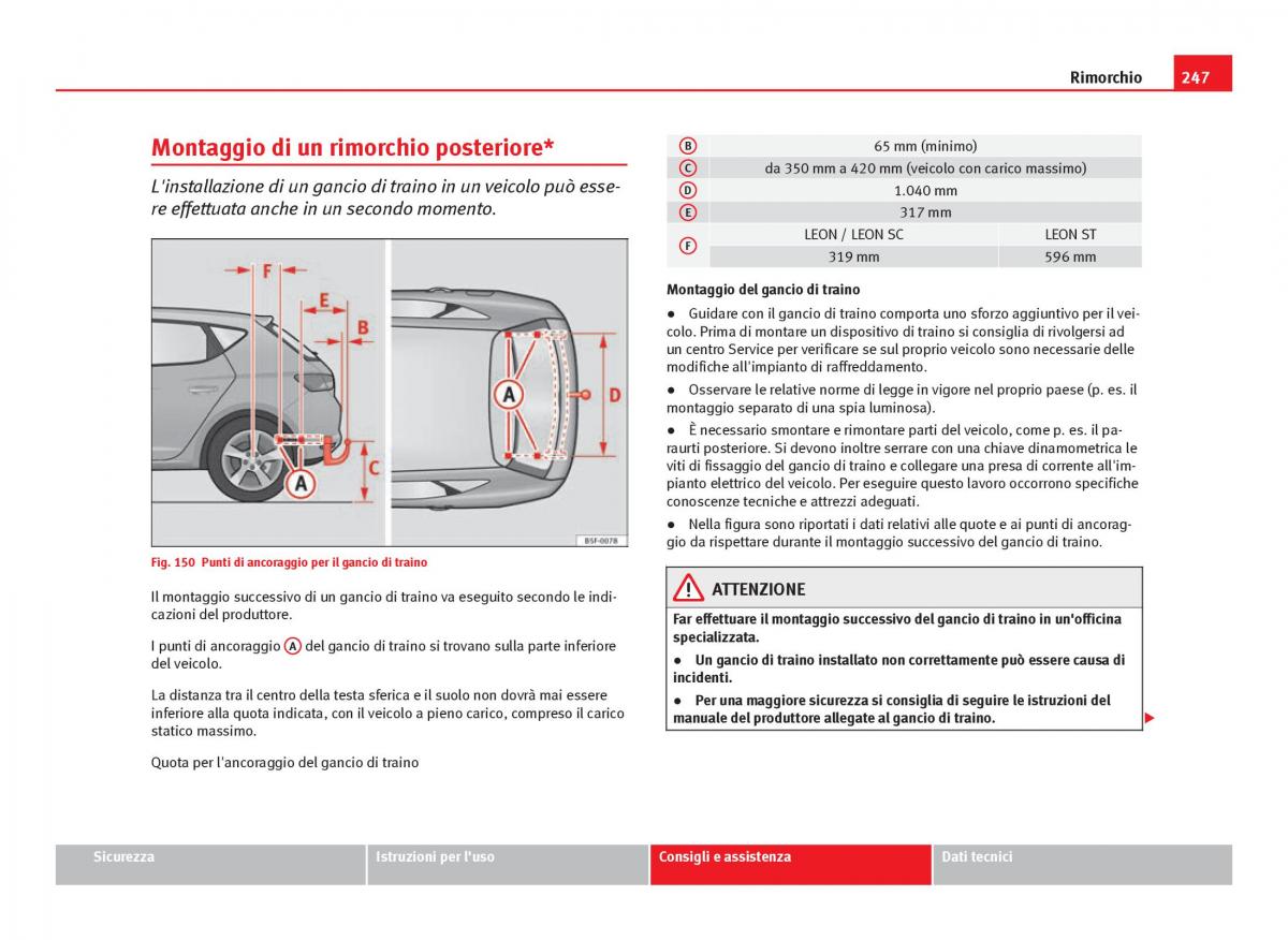 Seat Leon III 3 manuale del proprietario / page 249