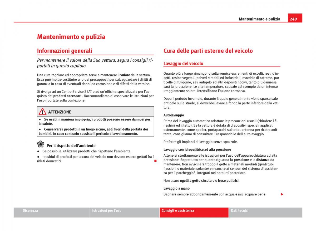 Seat Leon III 3 manuale del proprietario / page 251