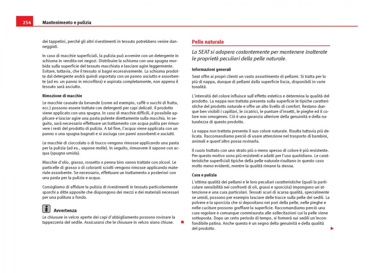 Seat Leon III 3 manuale del proprietario / page 256