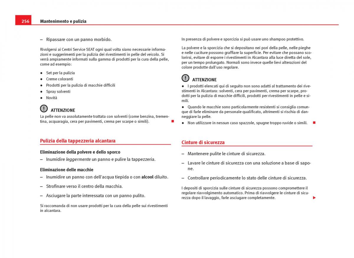 Seat Leon III 3 manuale del proprietario / page 258