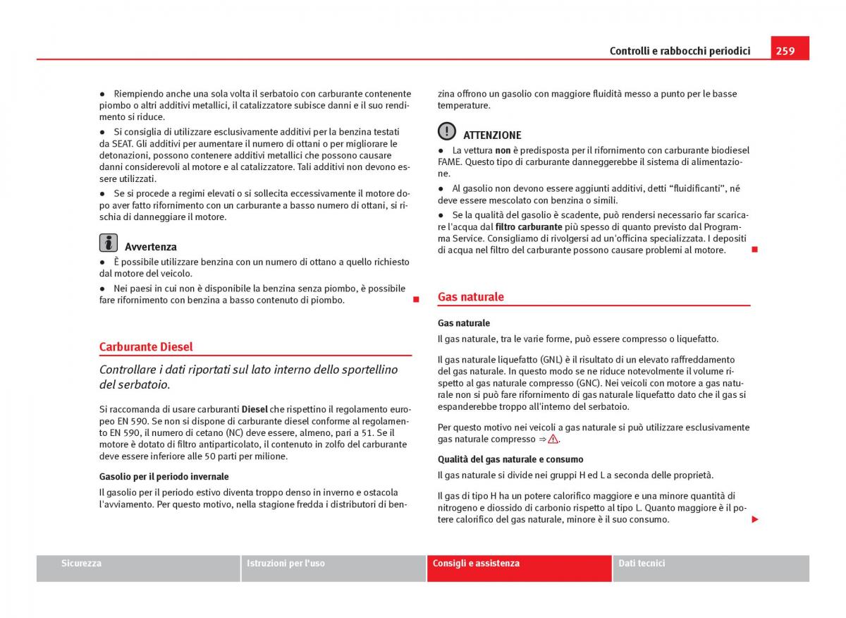 Seat Leon III 3 manuale del proprietario / page 261