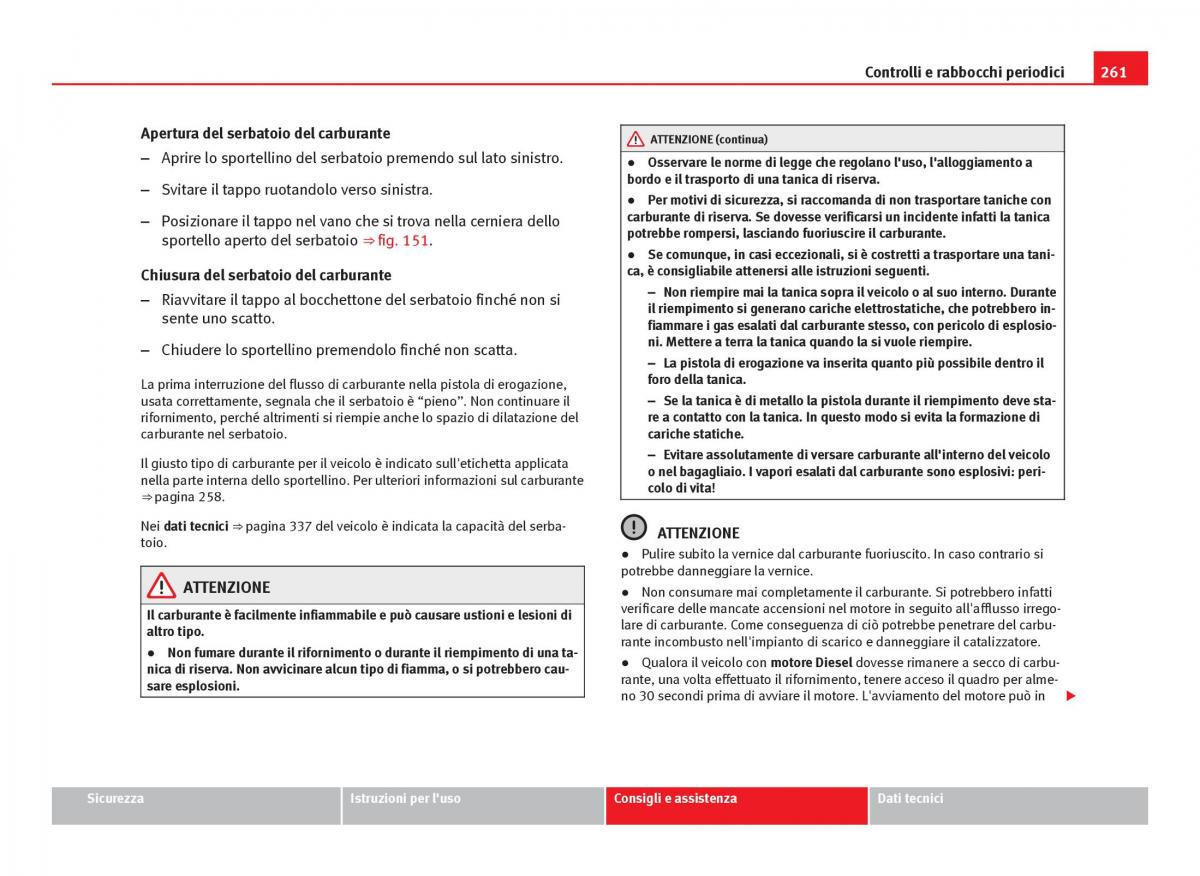 Seat Leon III 3 manuale del proprietario / page 263