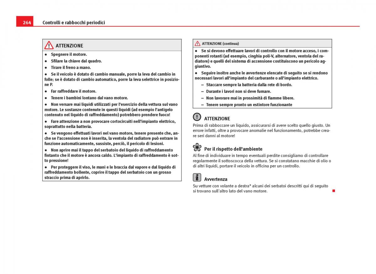 Seat Leon III 3 manuale del proprietario / page 266