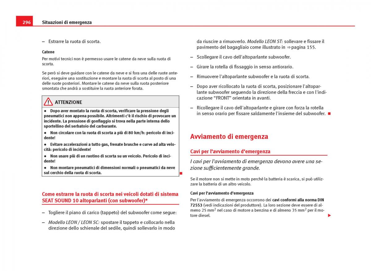 Seat Leon III 3 manuale del proprietario / page 298