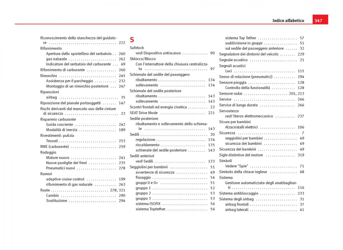 Seat Leon III 3 manuale del proprietario / page 349