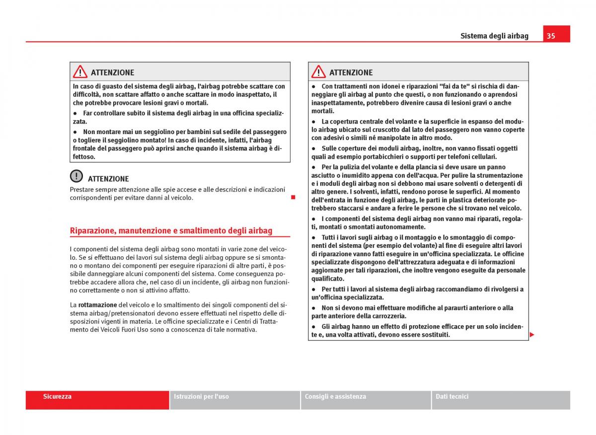 Seat Leon III 3 manuale del proprietario / page 37