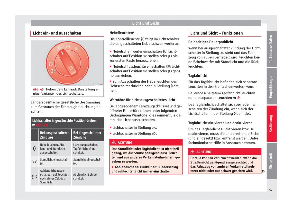 Seat Mii Handbuch / page 59