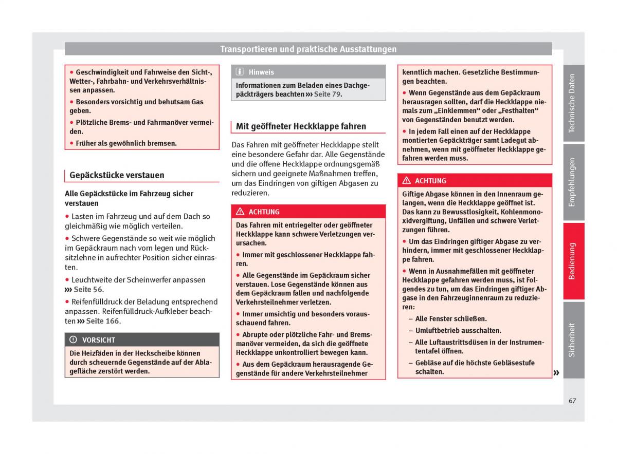 Seat Mii Handbuch / page 69