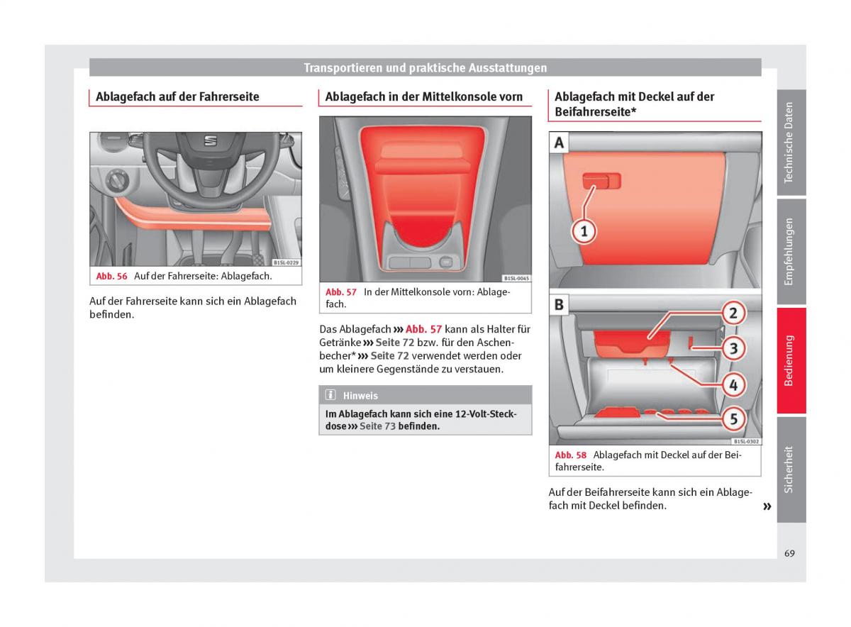 Seat Mii Handbuch / page 71