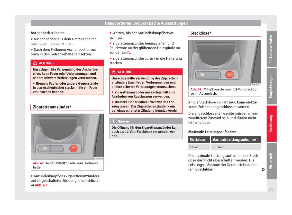 Seat Mii Handbuch / page 75