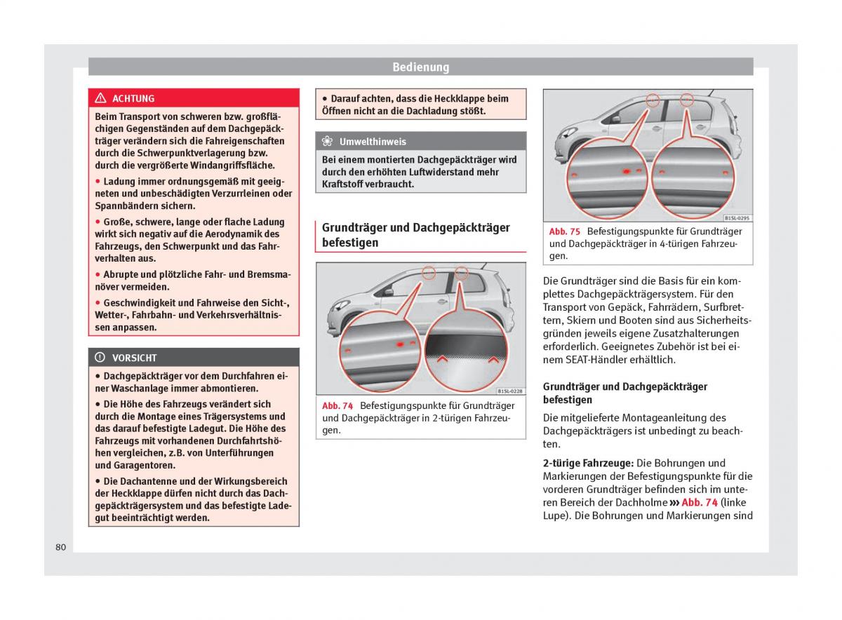 Seat Mii Handbuch / page 82