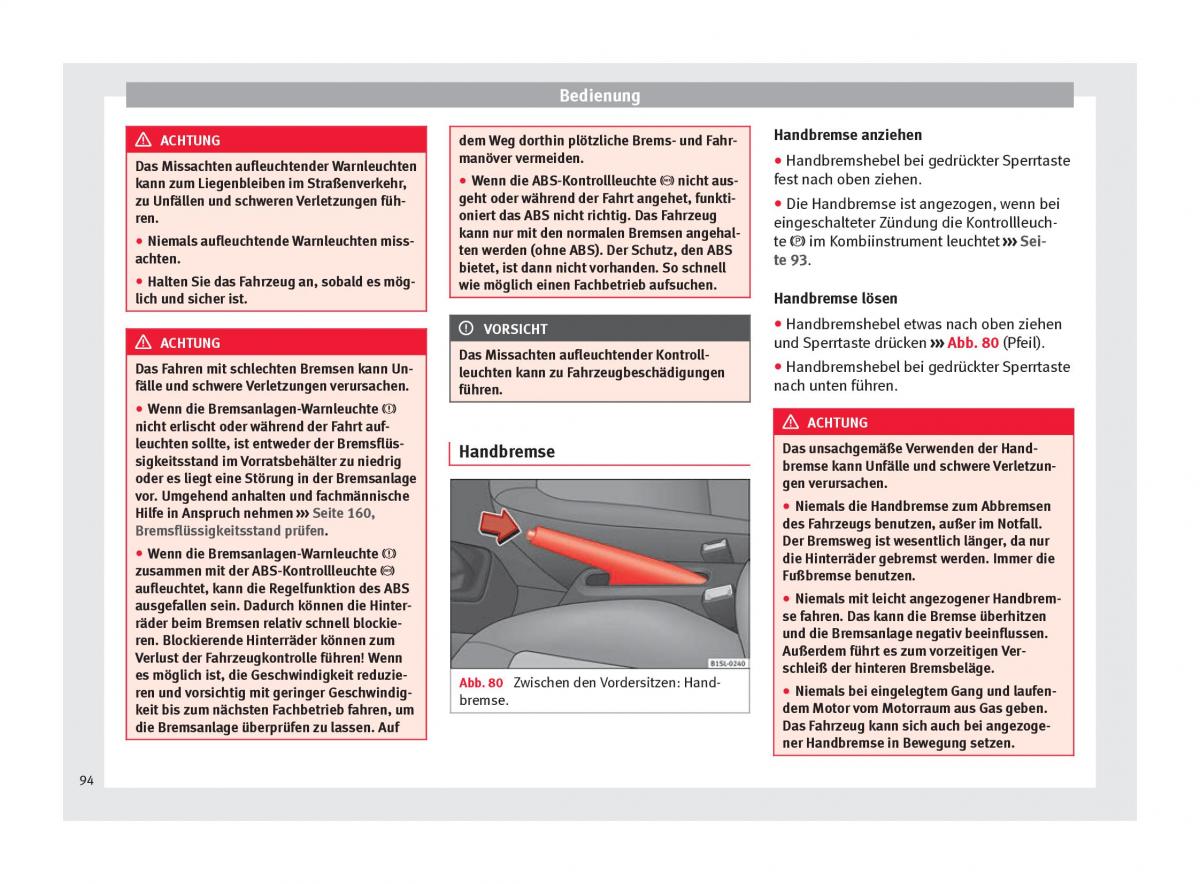 Seat Mii Handbuch / page 96