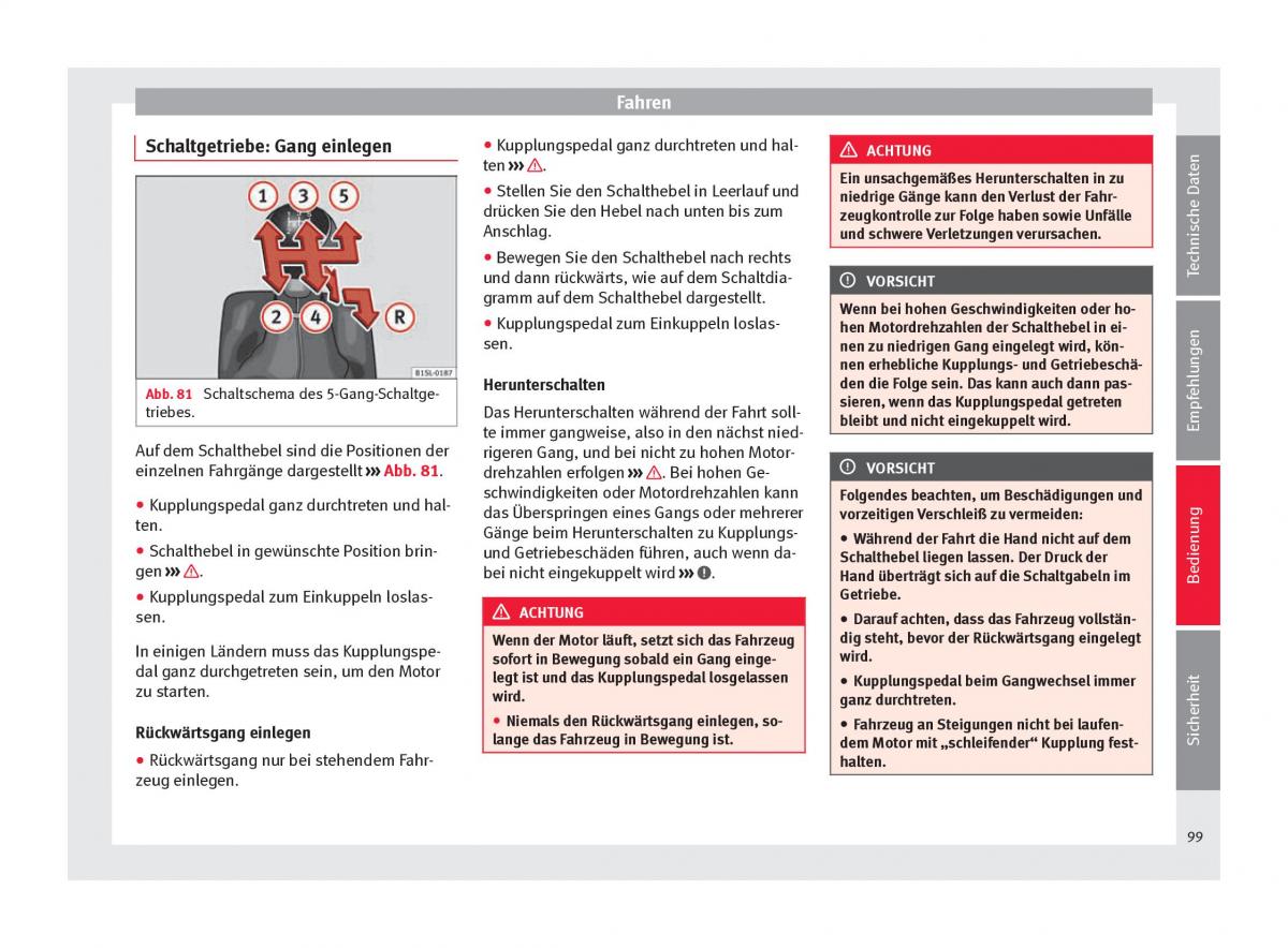Seat Mii Handbuch / page 101