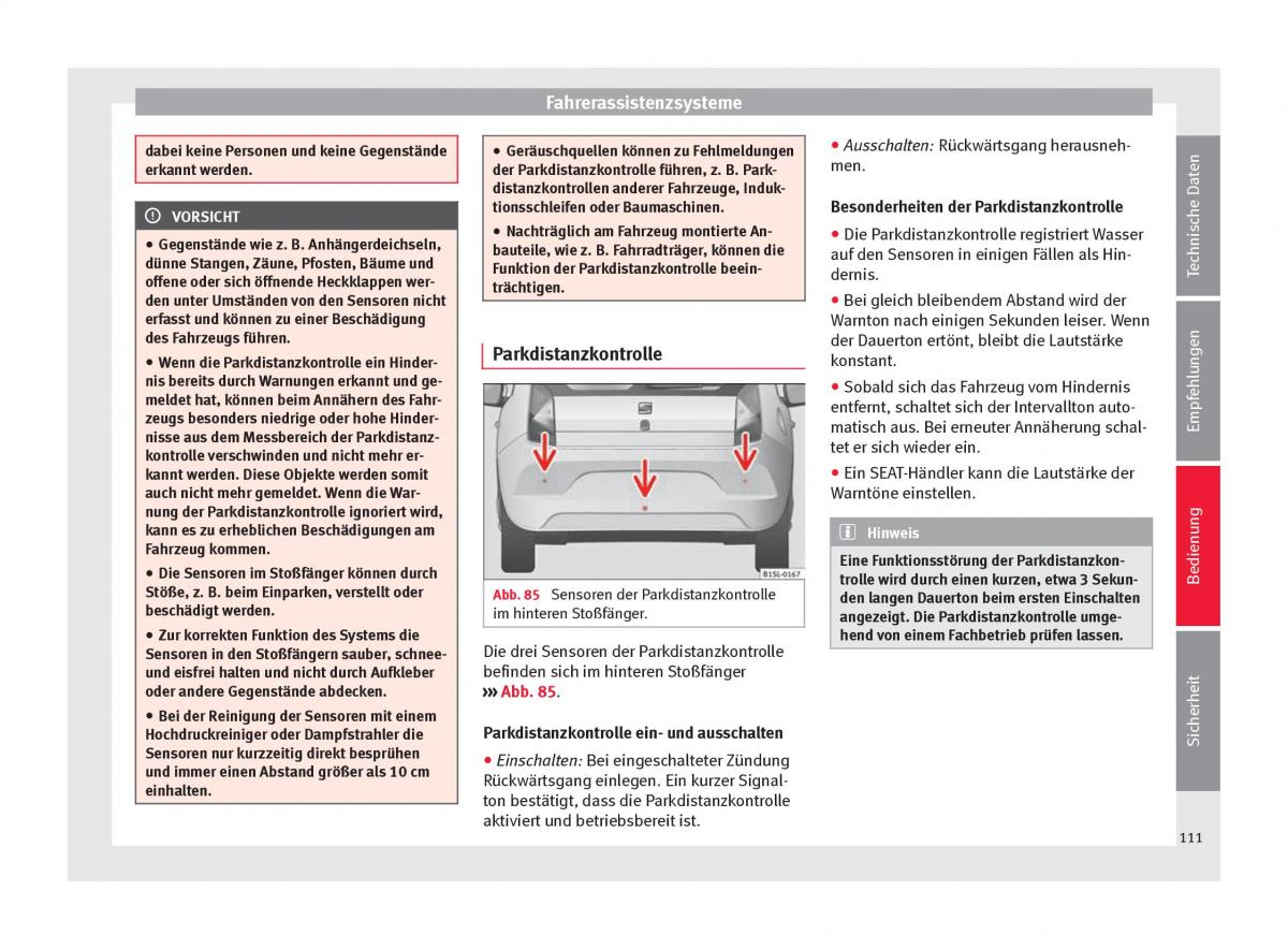 Seat Mii Handbuch / page 113