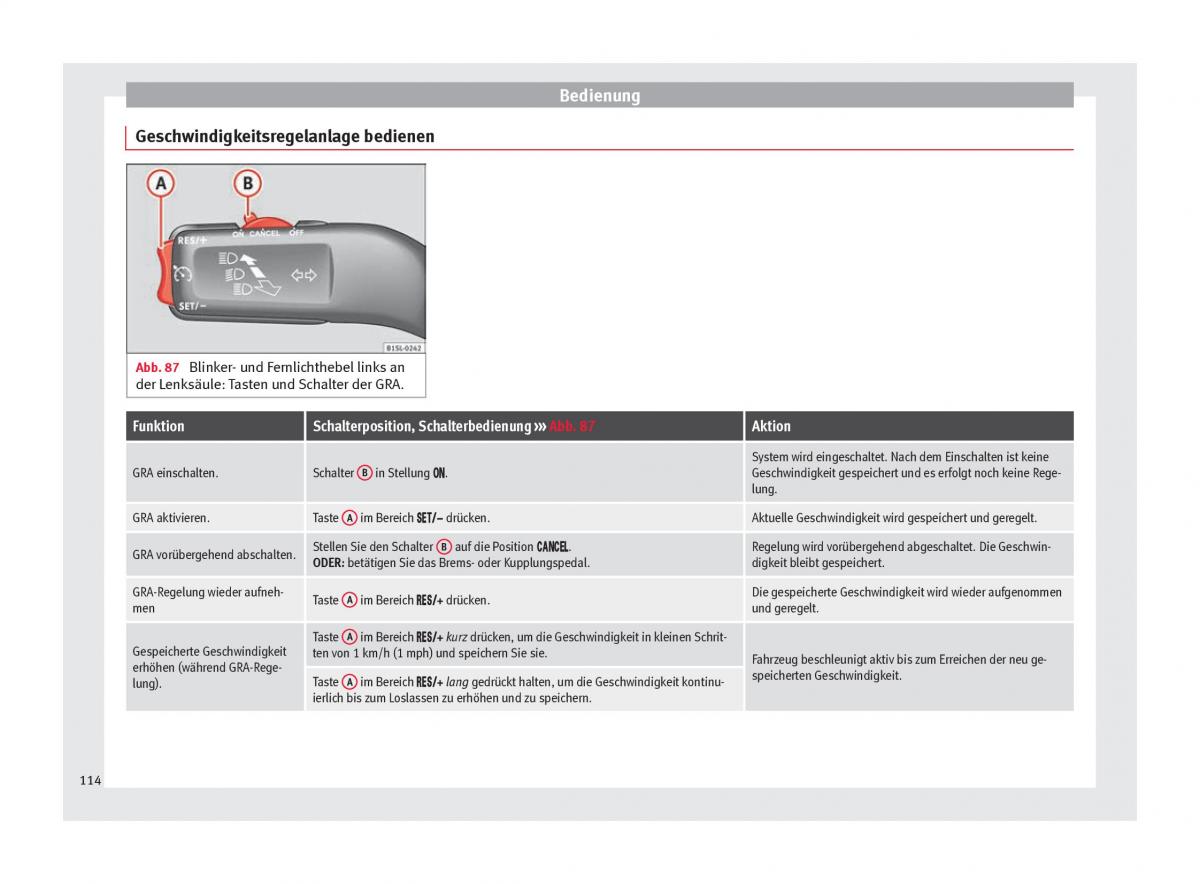 Seat Mii Handbuch / page 116