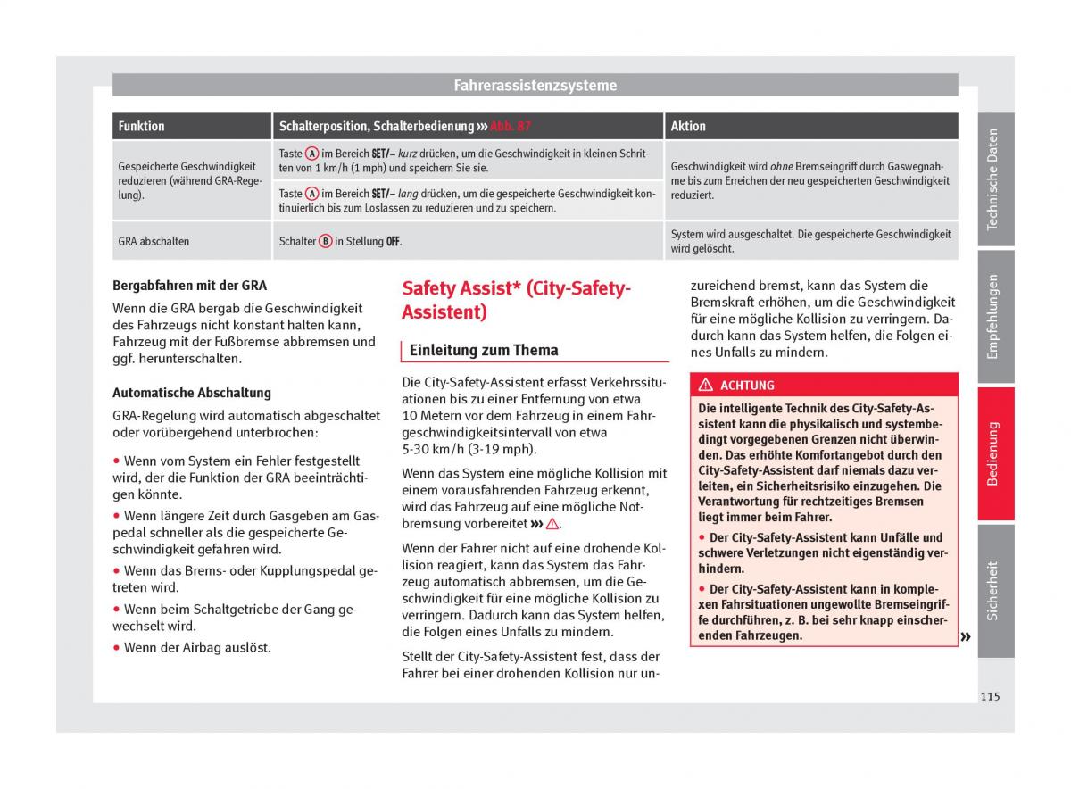 Seat Mii Handbuch / page 117