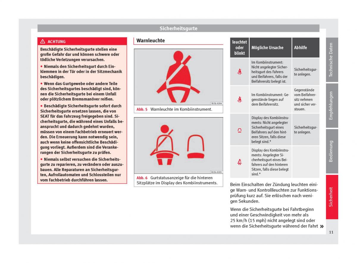 Seat Mii Handbuch / page 13