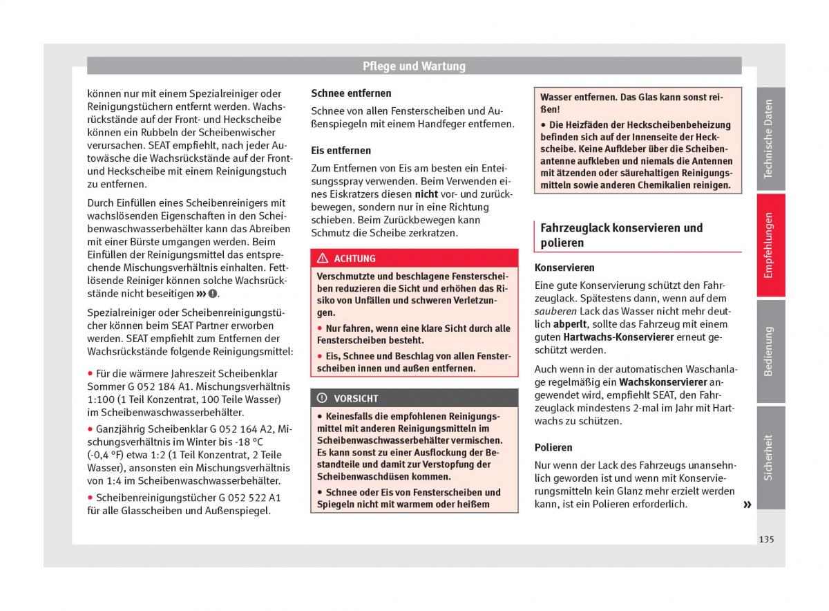 Seat Mii Handbuch / page 137