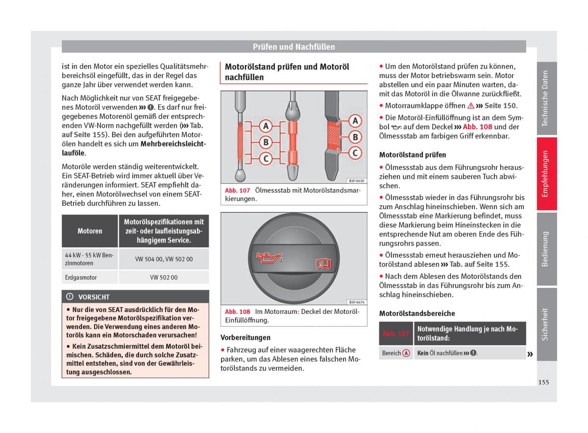 Seat Mii Handbuch / page 157