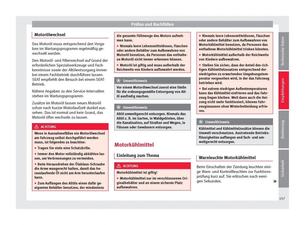 Seat Mii Handbuch / page 159