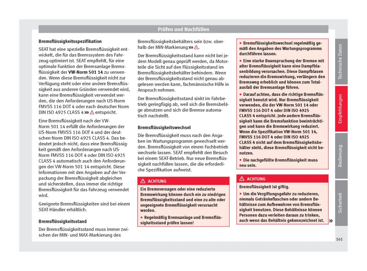 Seat Mii Handbuch / page 163