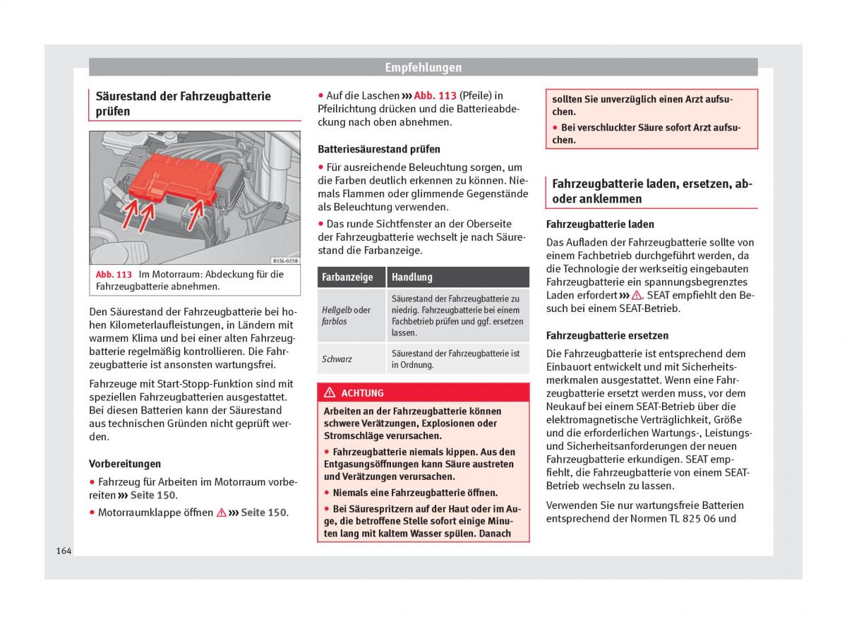 Seat Mii Handbuch / page 166