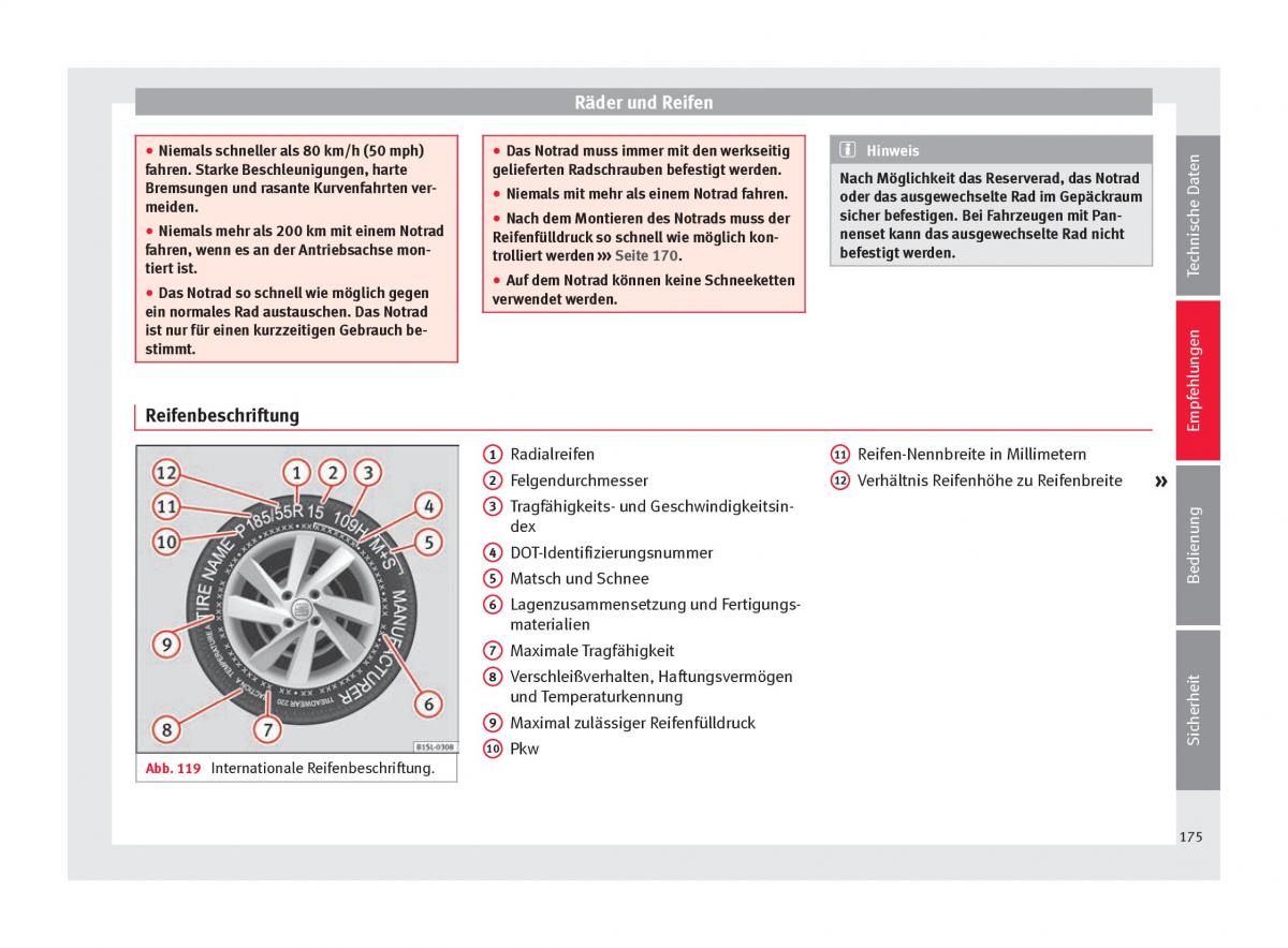 Seat Mii Handbuch / page 177