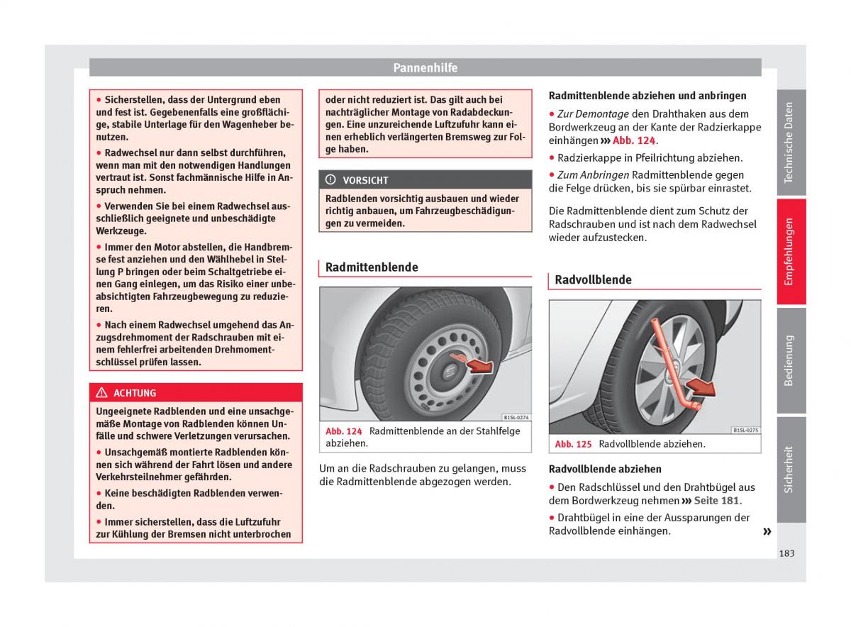 Seat Mii Handbuch / page 185