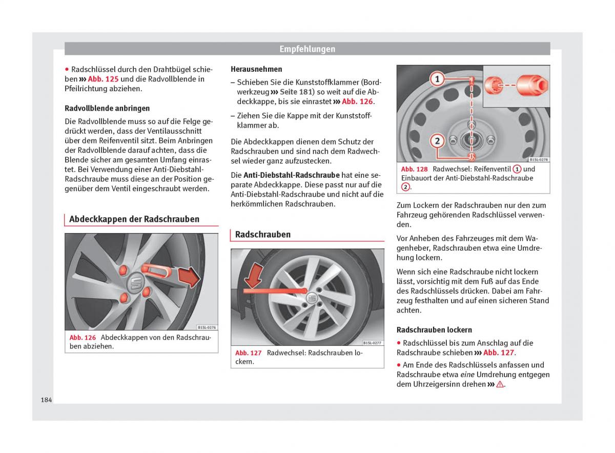 Seat Mii Handbuch / page 186