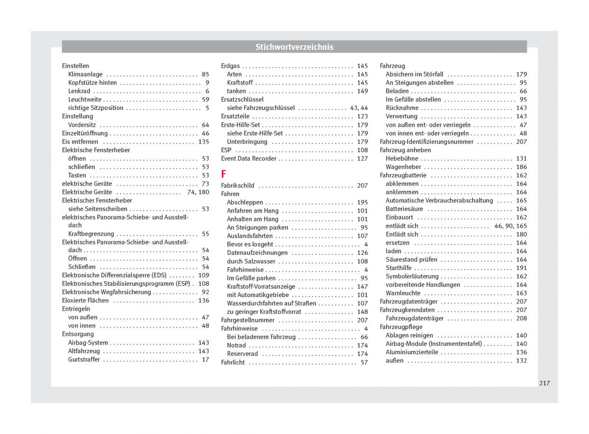 Seat Mii Handbuch / page 219