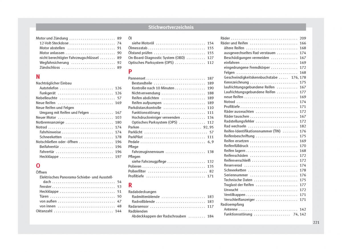 Seat Mii Handbuch / page 223