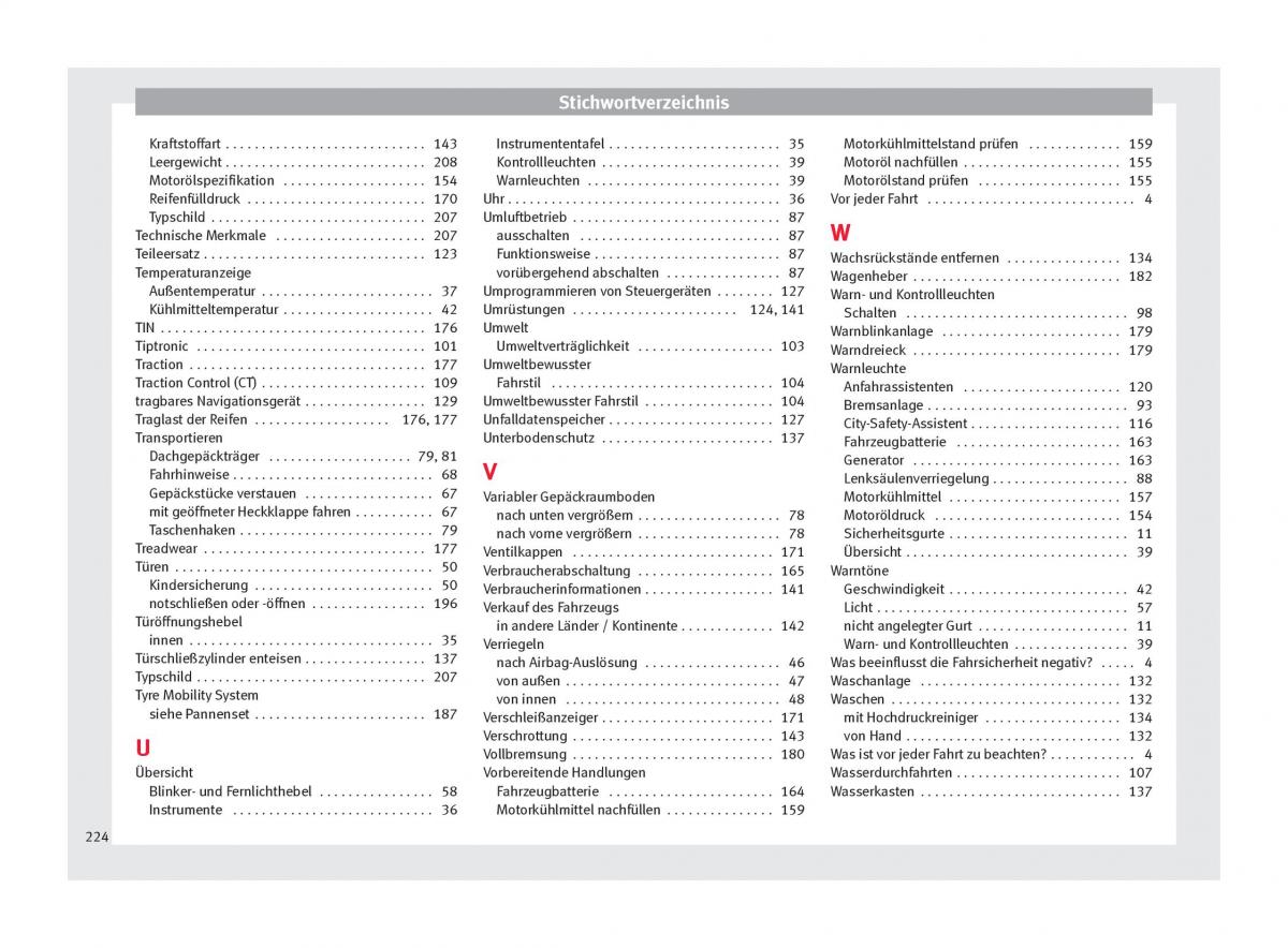 Seat Mii Handbuch / page 226