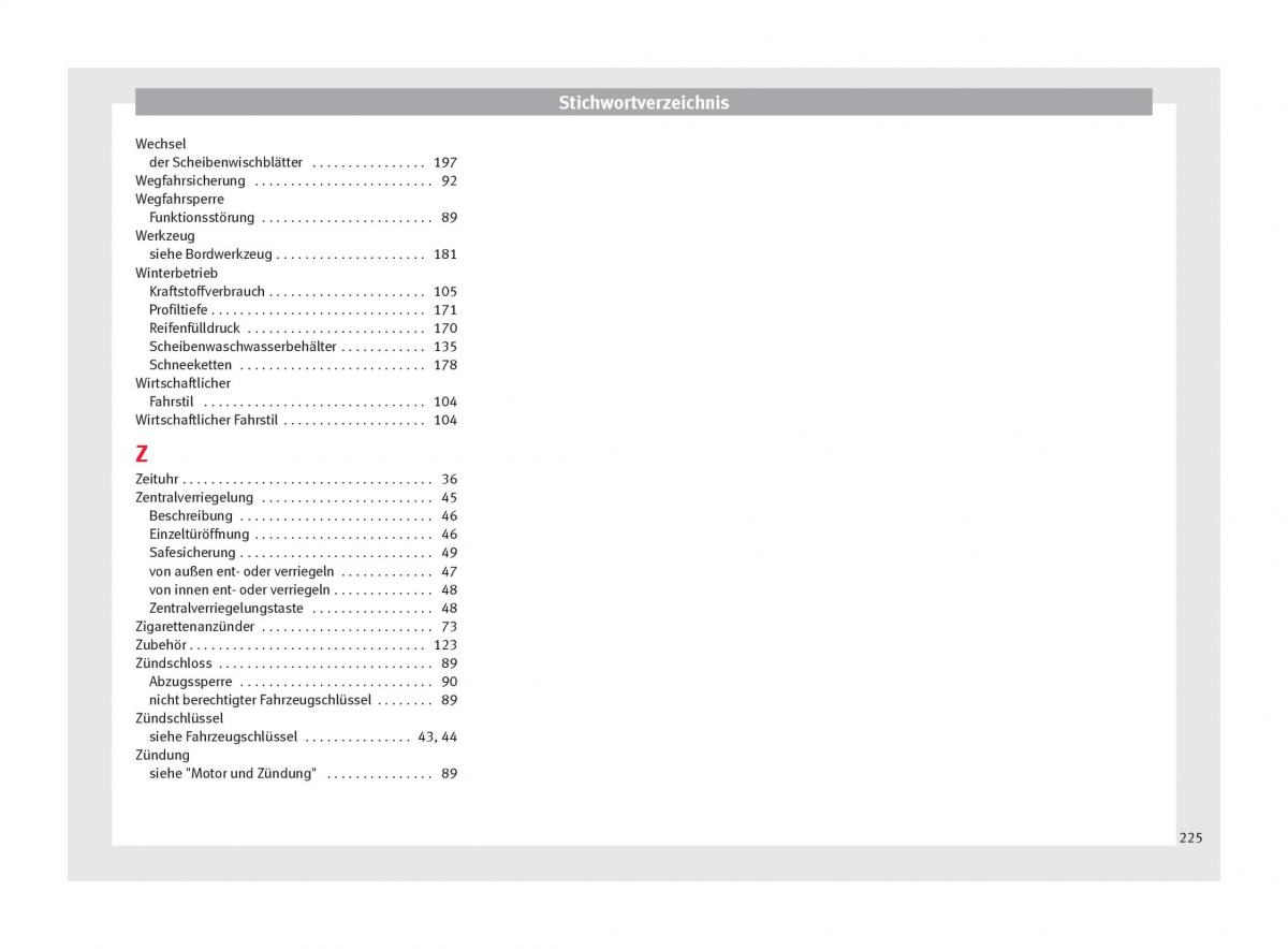 Seat Mii Handbuch / page 227