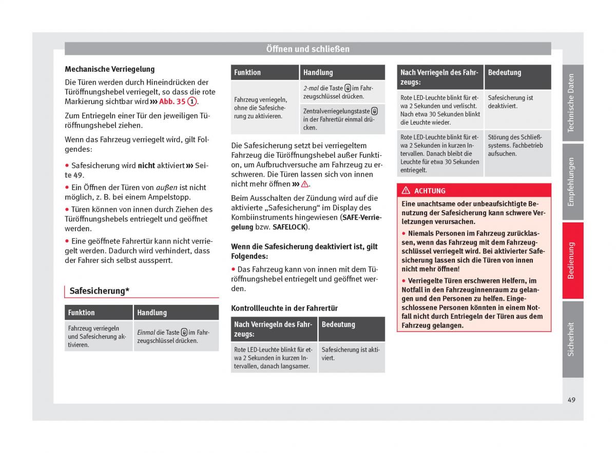 Seat Mii Handbuch / page 51