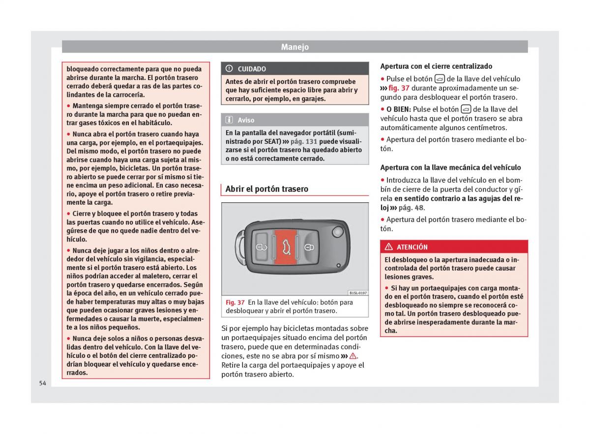 Seat Mii manual del propietario / page 56