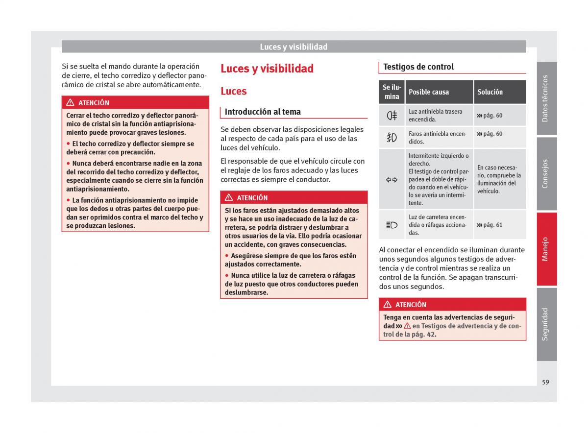 Seat Mii manual del propietario / page 61