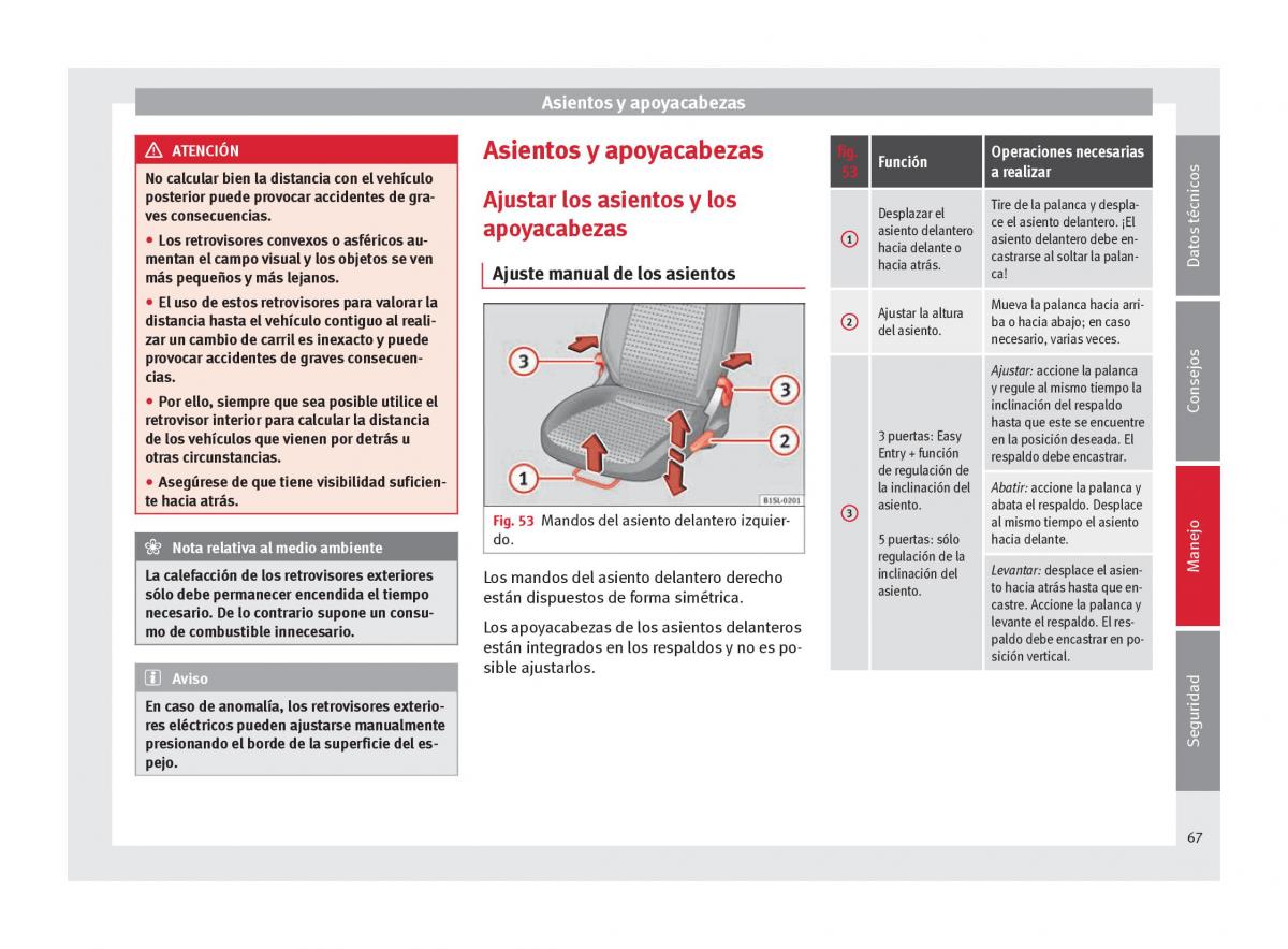 Seat Mii manual del propietario / page 69