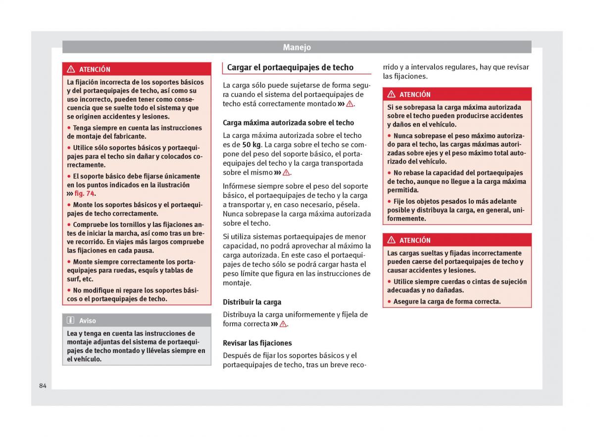 Seat Mii manual del propietario / page 86