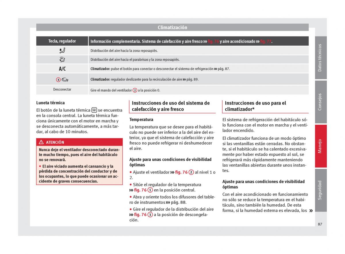 Seat Mii manual del propietario / page 89