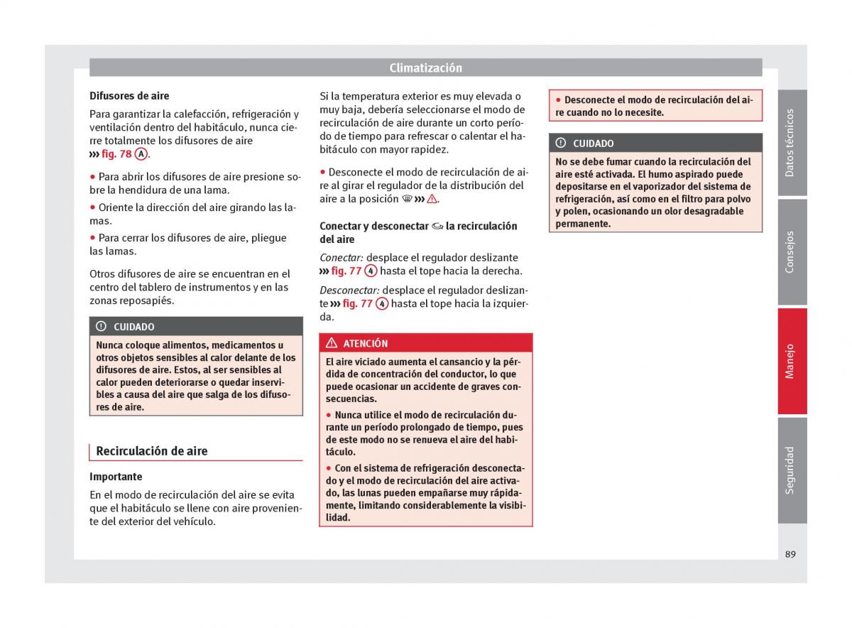 Seat Mii manual del propietario / page 91