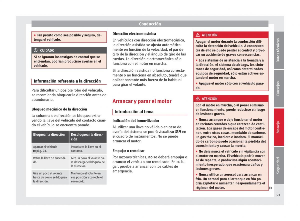 Seat Mii manual del propietario / page 93