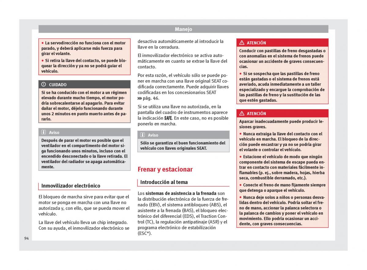 Seat Mii manual del propietario / page 96