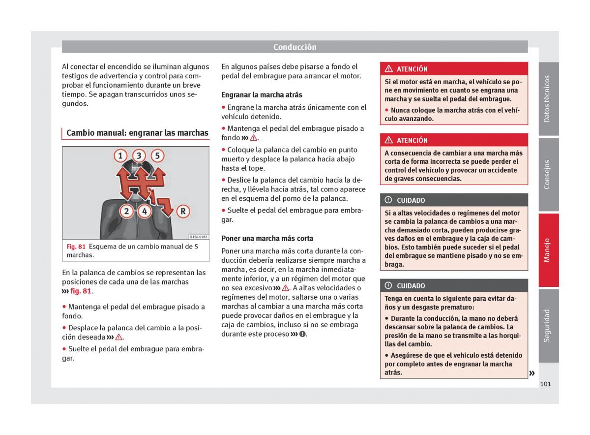 Seat Mii manual del propietario / page 103