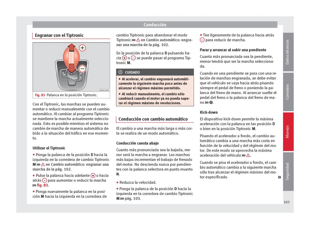 Seat Mii manual del propietario / page 105