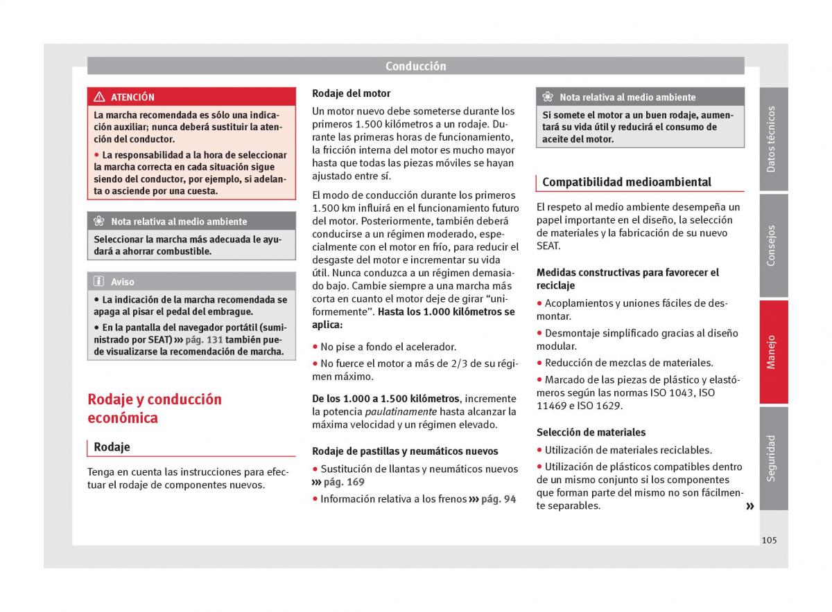 Seat Mii manual del propietario / page 107