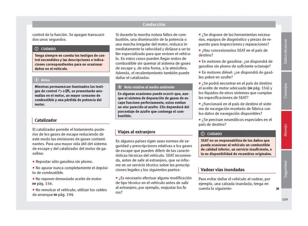 Seat Mii manual del propietario / page 111