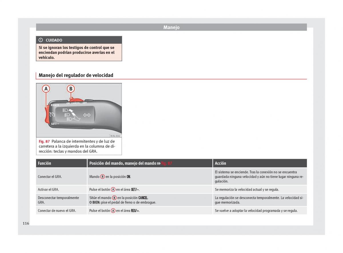 Seat Mii manual del propietario / page 118