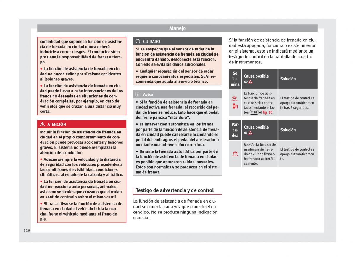 Seat Mii manual del propietario / page 120